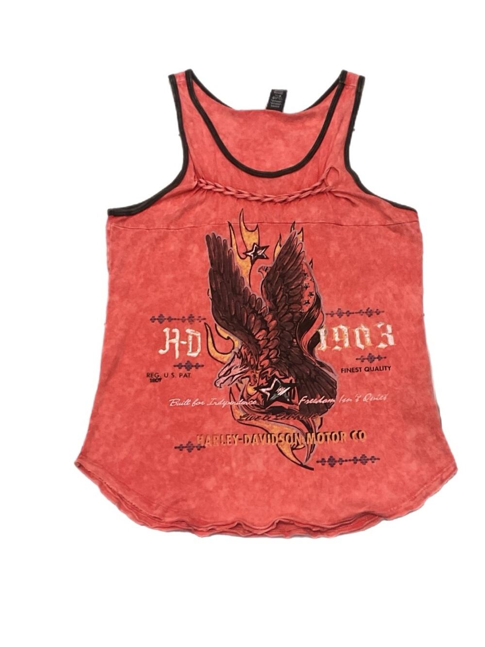 y2k Harley-Davidson Eagle Acid Wash Tank Top Women's